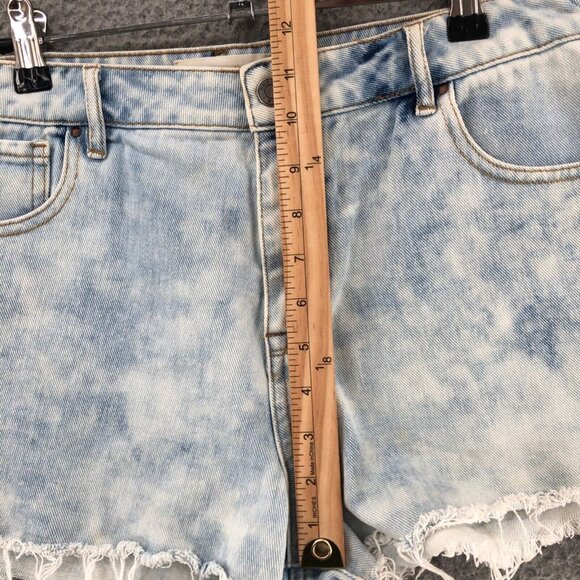 Pacsun Shorts Womens 28 Blue Acid Wash Denim High Rise Frayed Distressed Casual - Picture 10 of 13